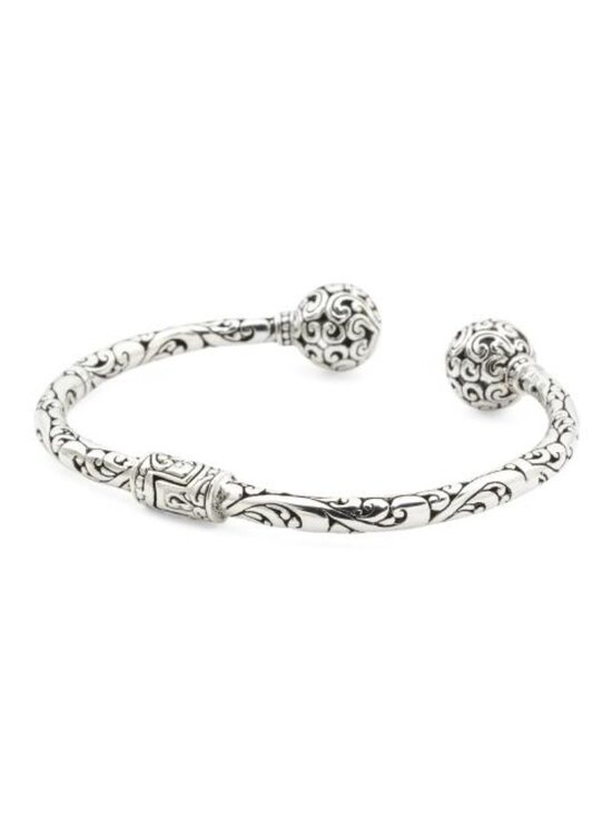 Annika Witt Jewelry - ANNIKA WITT Made In Bali Sterling Silver Plated Filigree Ball Hinged Bracelet